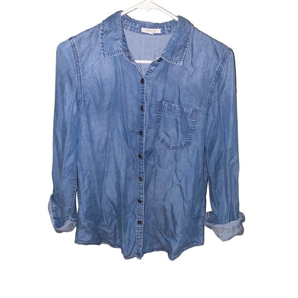Maurice’s Blue Chambray Button Up Denim Shirt - Picture 6 of 9